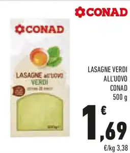 Conad Lasagne verdi all'uovo CONAD offerta