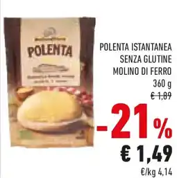 Conad Polenta istantanea senza glutine molino di ferro offerta