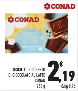 Conad Biscotto ricoperto di cioccolato al latte CONAD offerta