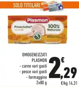 Conad Omogeneizzati plasmon carne, pesce e formaggino offerta