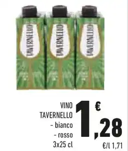 Conad Vino tavernello bianco e rosso offerta