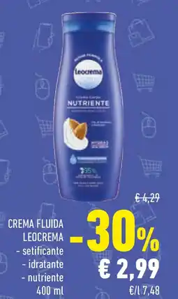Conad Crema fluida leocrema setificante, idratante e nutriente offerta