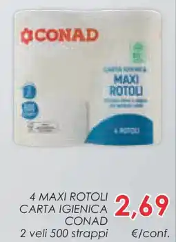Conad 4 maxi rotoli carta igienica CONAD offerta