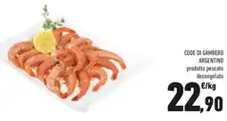 Conad Code di gambero argentino offerta