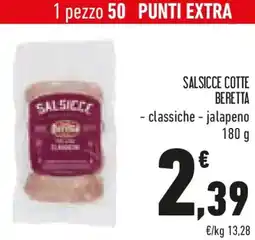 Conad Salsicce cotte beretta classiche e jalapeno offerta