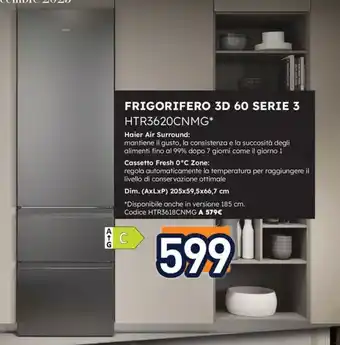 Haier FRIGORIFERO 3D 60 SERIE 3 HTR3620CNMG