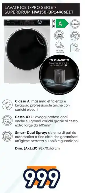 Haier LAVATRICE I-PRO SERIE 7 SUPERDRUM HW150-BP14986EIT