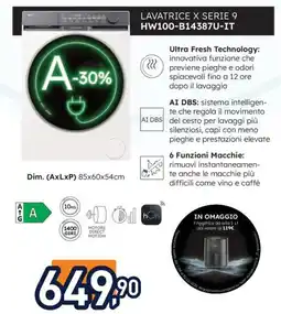 Unieuro Haier LAVATRICE X SERIE 9 HW100-B14387U-IT offerta