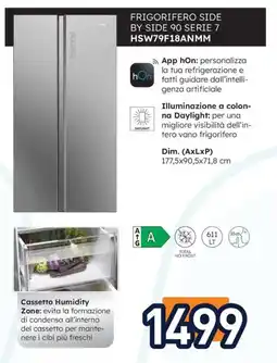 Unieuro Haier FRIGORIFERO SIDE BY SIDE 90 SERIE 7 HSW79F18ANMM offerta