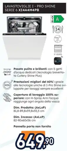Unieuro Haier LAVASTOVIGLIE I - PRO SHINE SERIE 6 XI4A4M4PB offerta