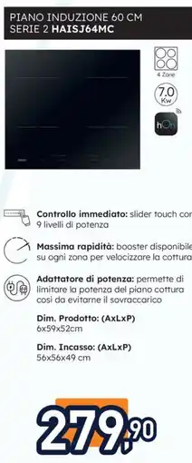 Unieuro Haier PIANO INDUZIONE 60 CM SERIE 2 HAISJ64MC offerta