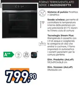 Unieuro Haier FORNO TERMOVENTILATO SERIE 2 H6ID25G5SYTX offerta