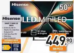 Unieuro Hisense SMART TV MINI LED 50U7Q offerta