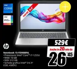 MediaWorld hp Notebook 15-FD0088NL offerta