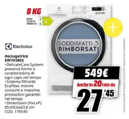 MediaWorld Electrolux Asciugatrice EW7H385S offerta