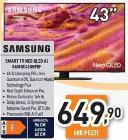 Unieuro SAMSUNG SMART TV NEO QLED AI SAMOE430N90F offerta