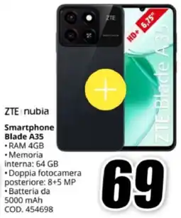 MediaWorld ZTE nubia Smartphone Blade A35 offerta