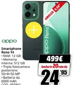 MediaWorld oppo Smartphone Reno 14 offerta