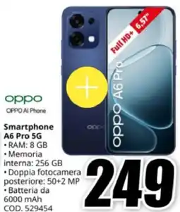 MediaWorld oppo Smartphone A6 Pro 5G offerta