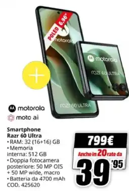 MediaWorld motorola Smartphone Razr 60 Ultra offerta