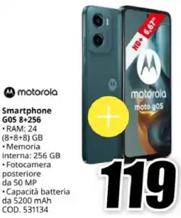 MediaWorld motorola Smartphone G05 8+256 offerta