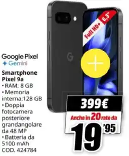 MediaWorld Google Smartphone Pixel 9a offerta