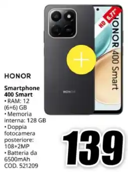 MediaWorld HONOR Smartphone 400 Smart offerta