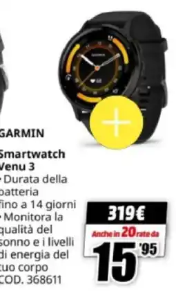MediaWorld GARMIN Smartwatch Venu 3 offerta