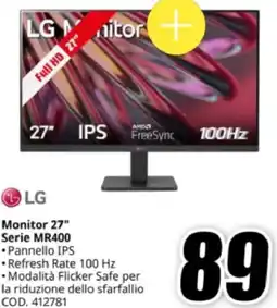 MediaWorld LG Monitor 27" Serie MR400 offerta