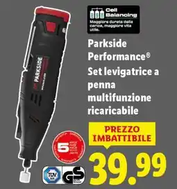 Lidl Parkside Performance Set levigatrice a penna multifunzione ricaricabile offerta