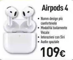 Unieuro Airpods 4 offerta