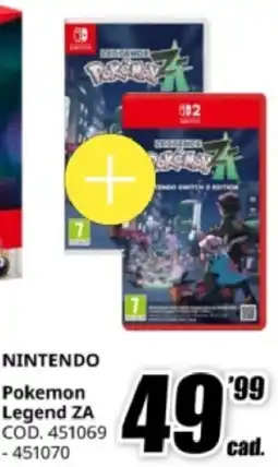 MediaWorld NINTENDO Pokemon Legend ZA offerta