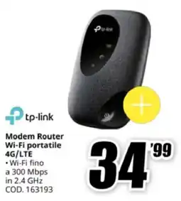 MediaWorld tp-link Modem Router Wi-Fi portatile 4G/LTE offerta