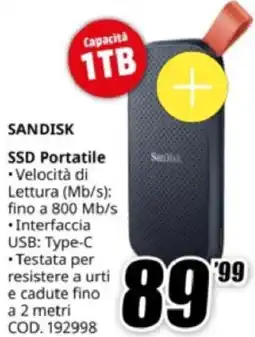 MediaWorld SANDISK SSD Portatile offerta