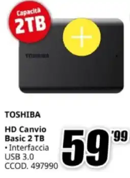 MediaWorld TOSHIBA HD Canvio Basic 2 TB offerta