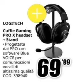 MediaWorld LOGITECH Cuffie Gaming PRO X headset + Stand offerta