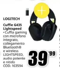 MediaWorld LOGITECH Cuffie G435 Lightspeed offerta