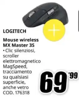 MediaWorld LOGITECH Mouse wireless MX Master 3S offerta