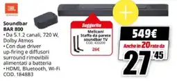MediaWorld JBL Soundbar BAR 800 offerta