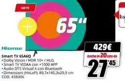 MediaWorld Hisense Smart TV 65A6Q offerta