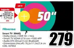 MediaWorld Hisense Smart TV 50A6Q offerta