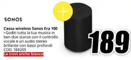 MediaWorld SONOS Cassa wireless Sonos Era 100 offerta