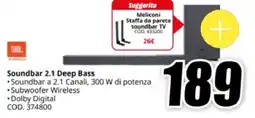 MediaWorld JBL Soundbar 2.1 Deep Bass offerta