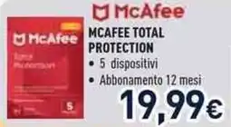 Unieuro McAfee total protection offerta
