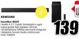 MediaWorld SAMSUNG Soundbar B650F offerta
