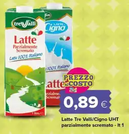 Tigre Latte Tre Valli/Cigno UHT parzialmente scremato offerta