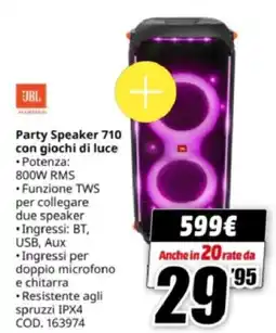 MediaWorld JBL Party Speaker 710 con giochi di luce offerta