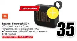 MediaWorld JBL Speaker Bluetooth GO 4 offerta