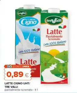 Tigre Latte cigno uht/ TRE VALLI offerta