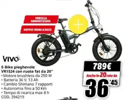 MediaWorld VIVO E-Bike pieghevole VR1S24 con ruote fat da 20" offerta